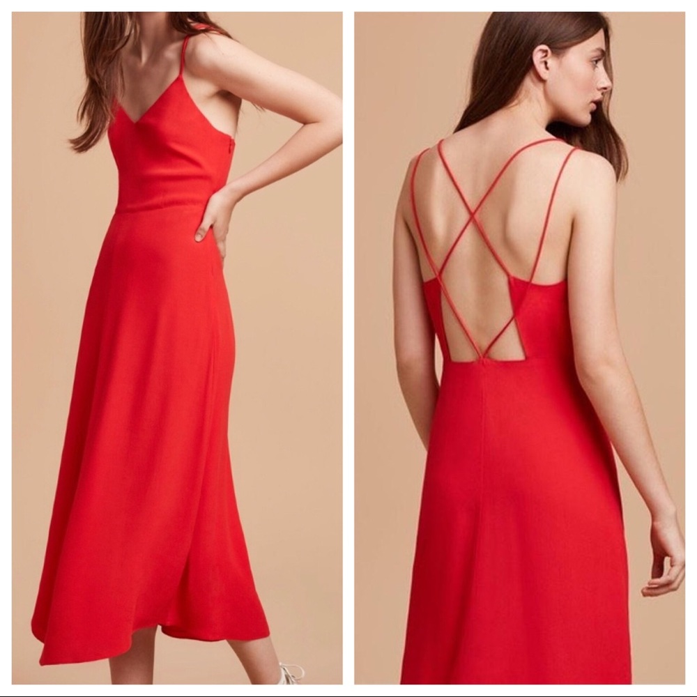 Aritzia Wilfred Angelique Midi Dress in Flame